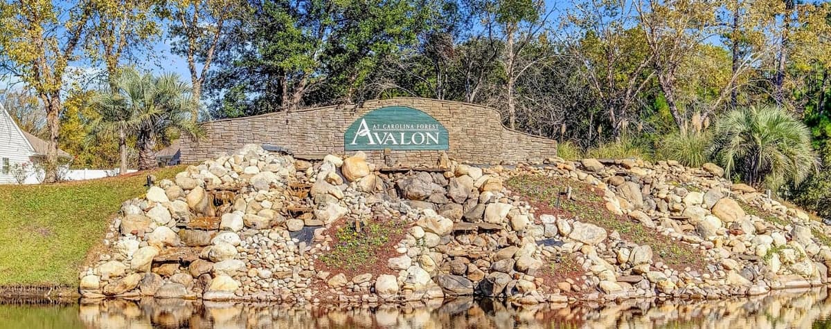 Avalon community entrance sign — Goal Line Mowing lawn care in Myrtle Beach SC