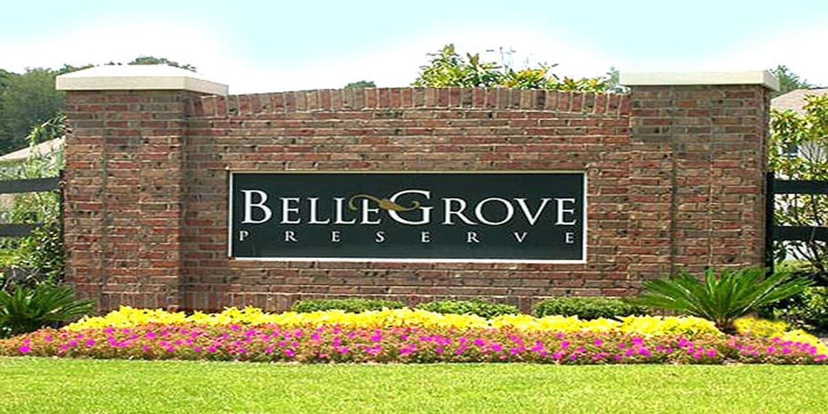 Belle Grove community entrance sign — Goal Line Mowing lawn care in Myrtle Beach SC