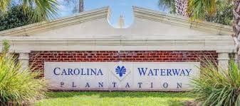 Carolina Waterway community entrance sign — Goal Line Mowing lawn care in Myrtle Beach SC
