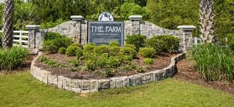 The Farm community entrance sign — Goal Line Mowing lawn care in Myrtle Beach SC