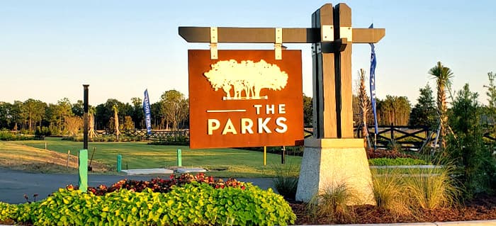 The Parks community entrance sign — Goal Line Mowing lawn care in Myrtle Beach SC