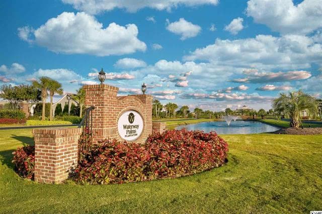 Waterway Palms community entrance sign — Goal Line Mowing lawn care in Myrtle Beach SC